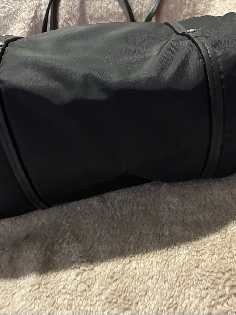 Tumi Womens Textured Lined Top Handle Zip Casual Tote Bag Black FREE Shipping - Picture 5 of 12